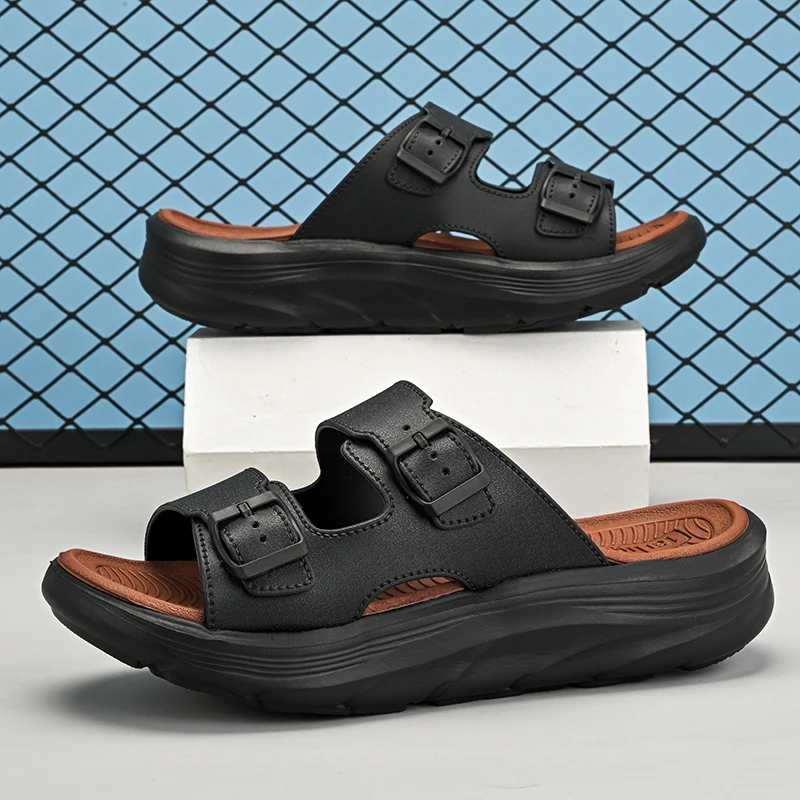 Summer New Men's Sandals Outdoor Fashion Comfortable Thick Bottom Casual Slippers Large Lightweight Non slip Walking Slippers