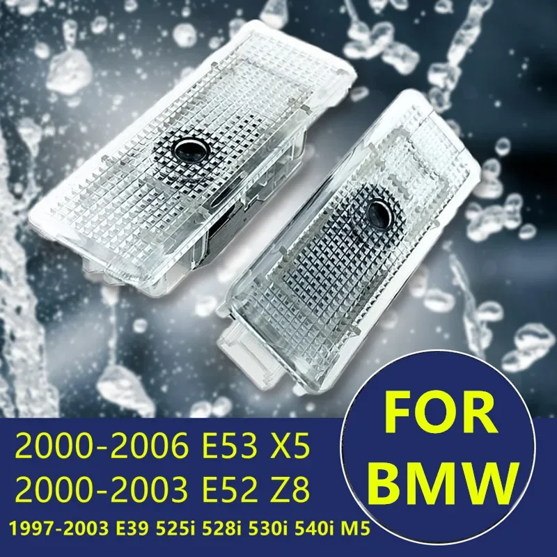 2X LED Car Door Welcome Logo Projector Ghost Shadow Light Accessories For BMW E39 525i 528i 530i 540i M5 1997-2003 E53 X5 E52 Z8