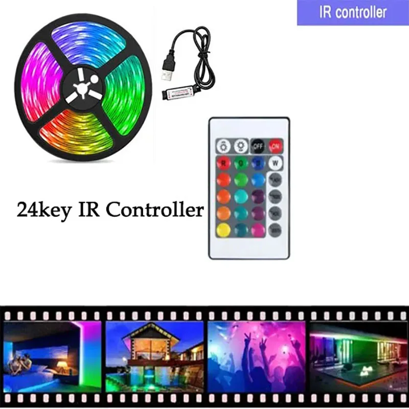 RGB 5050 Led Strip Light Bluetooth App Control 5V USB Led Tape Syn Elastyczna taśma diodowa do podświetlenia telewizora Dekoracja pokoju