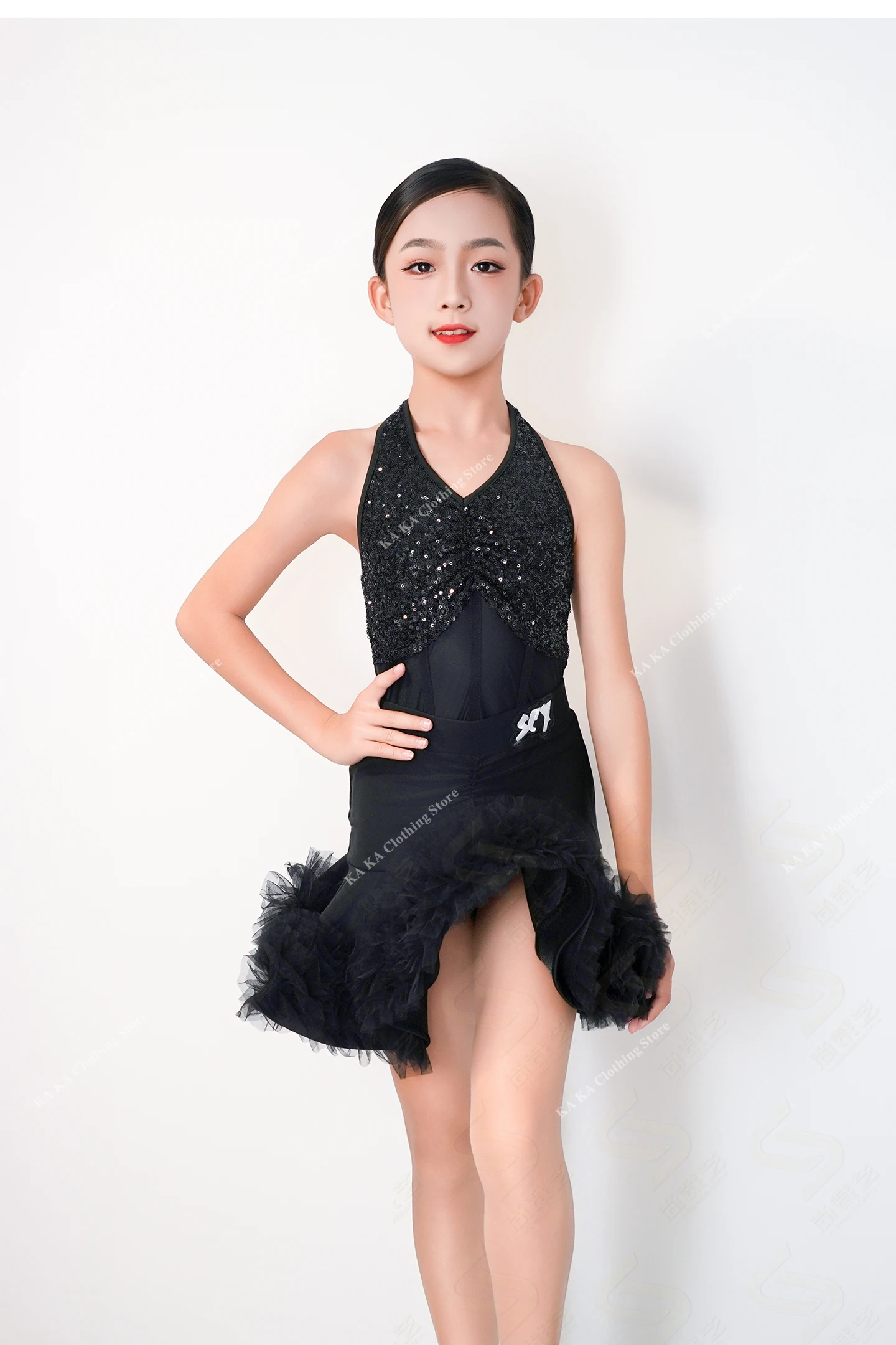 

Стандартное платье для латинских танцев, детское платье для сальсы, латинских танцев, бальное платье для девочек, костюм для самбы, костюм для латинских танцев, юбка для танцев для девочек