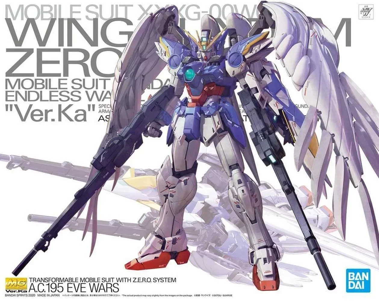 Original Bandai Gundam Anime Figure MG 1/100 Wing Gundam Zero Ver. KA PB Limit Style Robot Assembly Model Toys for Children