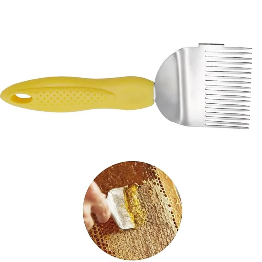 Bee Keeping Stainless Steel Uncapping Fork Beekeeping Honey Fork Shovel Tool with Plastic Handle Beekeeping Tool