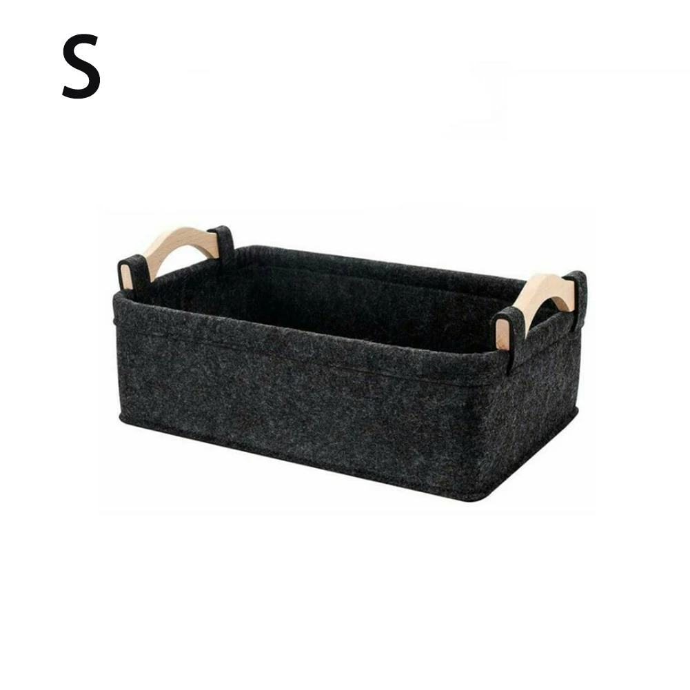 Stylish and Practical Storage Solution Portable Square Basket with Pine Wood Handles Choose Your Preferred Color
