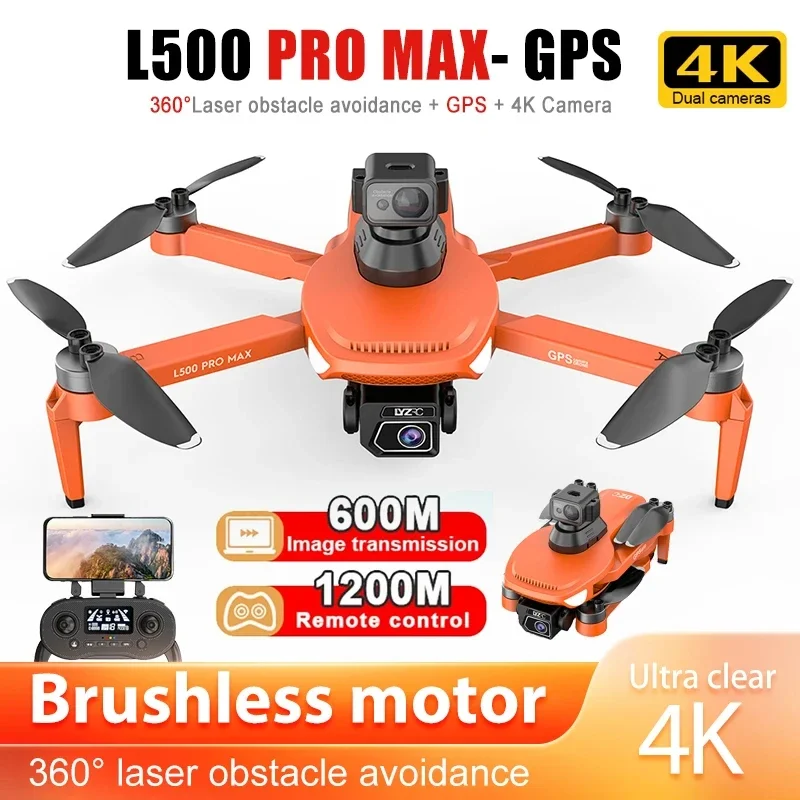 

LYZRC L500 PRO MAX GPS Mini Drone 4K Profesional Laser Obstacle Avoidance Camera Dron Foldable Brushless Motor RC Quadcopter Toy