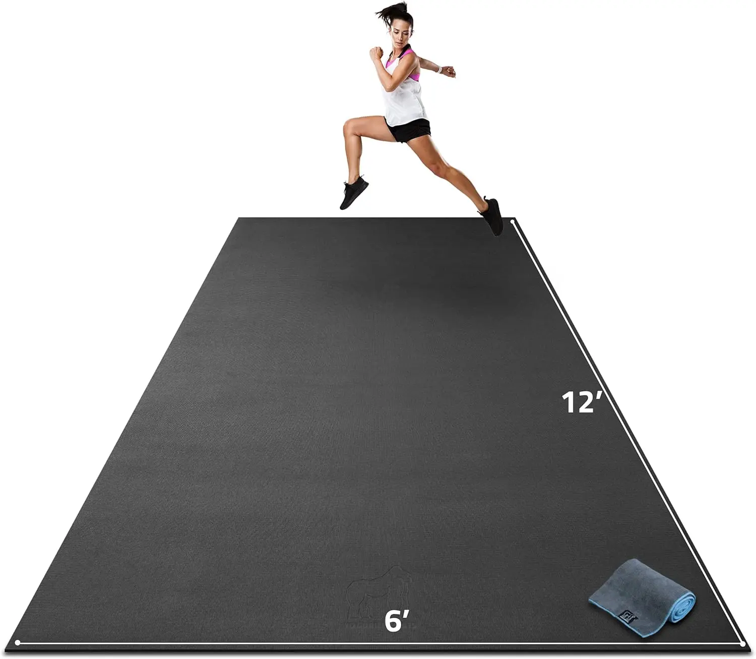 

Gorilla Mats Premium Extra Large Exercise Mat – 12' x 6' x 1/4" Ultra Durable, Non-Slip, Workout Mat for Instant Home Gym Floori