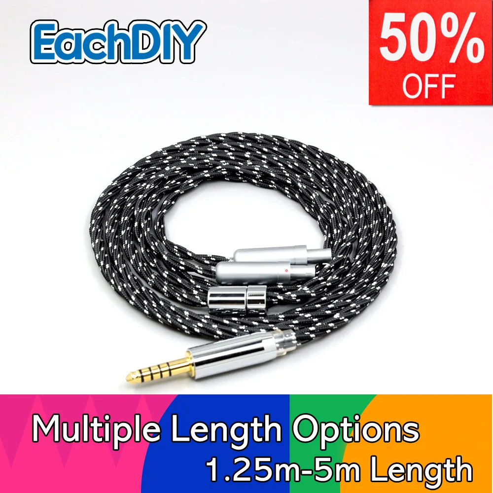 

OCC Mixed OFC Twisting Nylon Earphone Cable For Sennheiser HD800 HD800s HD820s HD820 Dharma D1000 Headphone LN008706