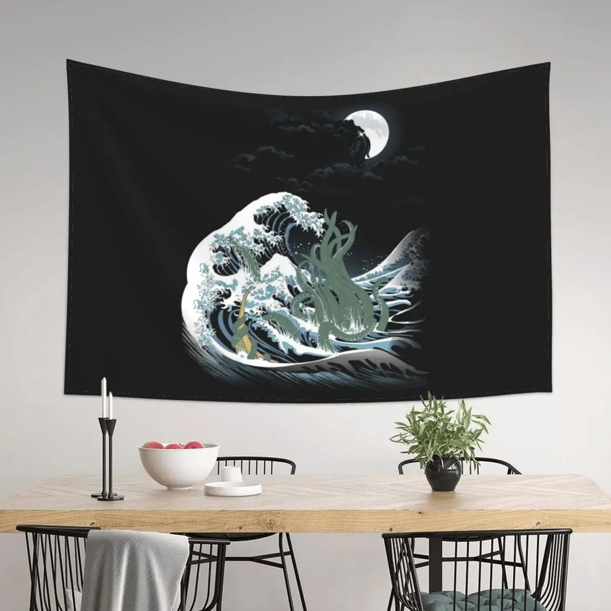 

The Wave OffR'lyeh Tapestry Wallpaper Wall Carpet Decor For Bedroom Tapestry