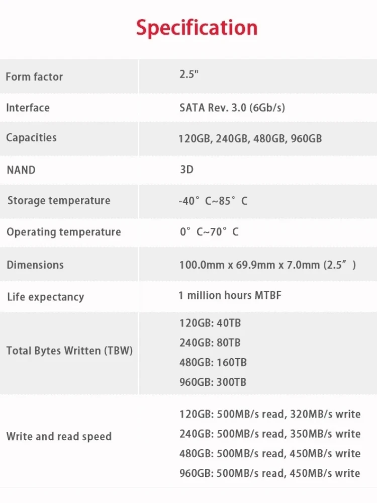 Kingston 960GB Sata SSD A400 SATAIII 2.5Inch 480GB SSD Hard Drive Disk HDD Solid State Drive Disco SSD 240GB Notebook PC image 4
