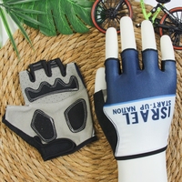 ISRAEL TEAM Cycling Jersey Gloves Blue Half Finger MTB Road Mountain Bicycle Gel Gloves 1 Pair Package