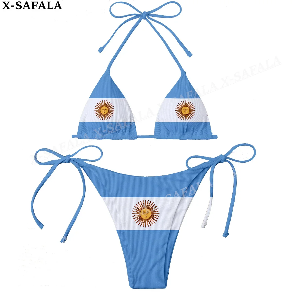 Argentina Country Flag 3D Print Women Micro Sexy Bikini Bra Set Summer Beachwear Sexy Beach Two Pieces Bathing Suits Swimwear