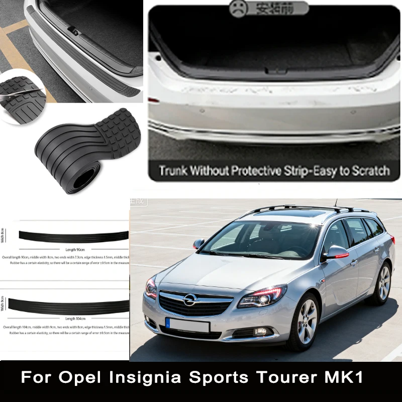 

For Opel Insignia Sports Tourer Rear Trunk Guard Plate Sticker Car Rear Bumper Trim Anti-Kicked Scratch Protector Sticker Strip