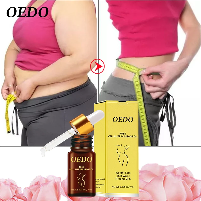 OEDO 10ML Rose Cellulite Massage Oil Weight Loss Slimming Skin Firming Lifting Body Fat Elimination Burning Heat Slim Leg Waist