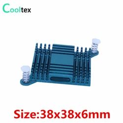 (4pcs/lot) 38x38x6mm Aluminum heatsink Green heat sink pitch:59mm for South and North Bridge radiator cooler cooling