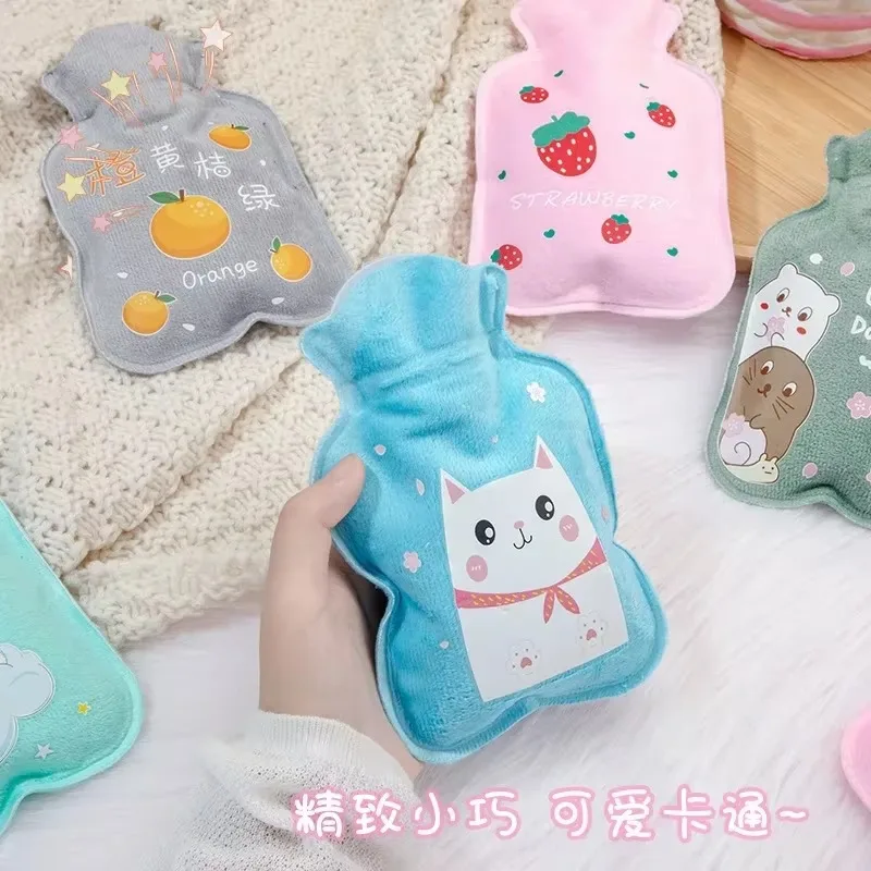 Tummy Warmers Hot Water Bottle Rubber Bag Cute Cartoon Warm Relaxing Safe Heat Cold Large Plush Cloth Hot Water Bag