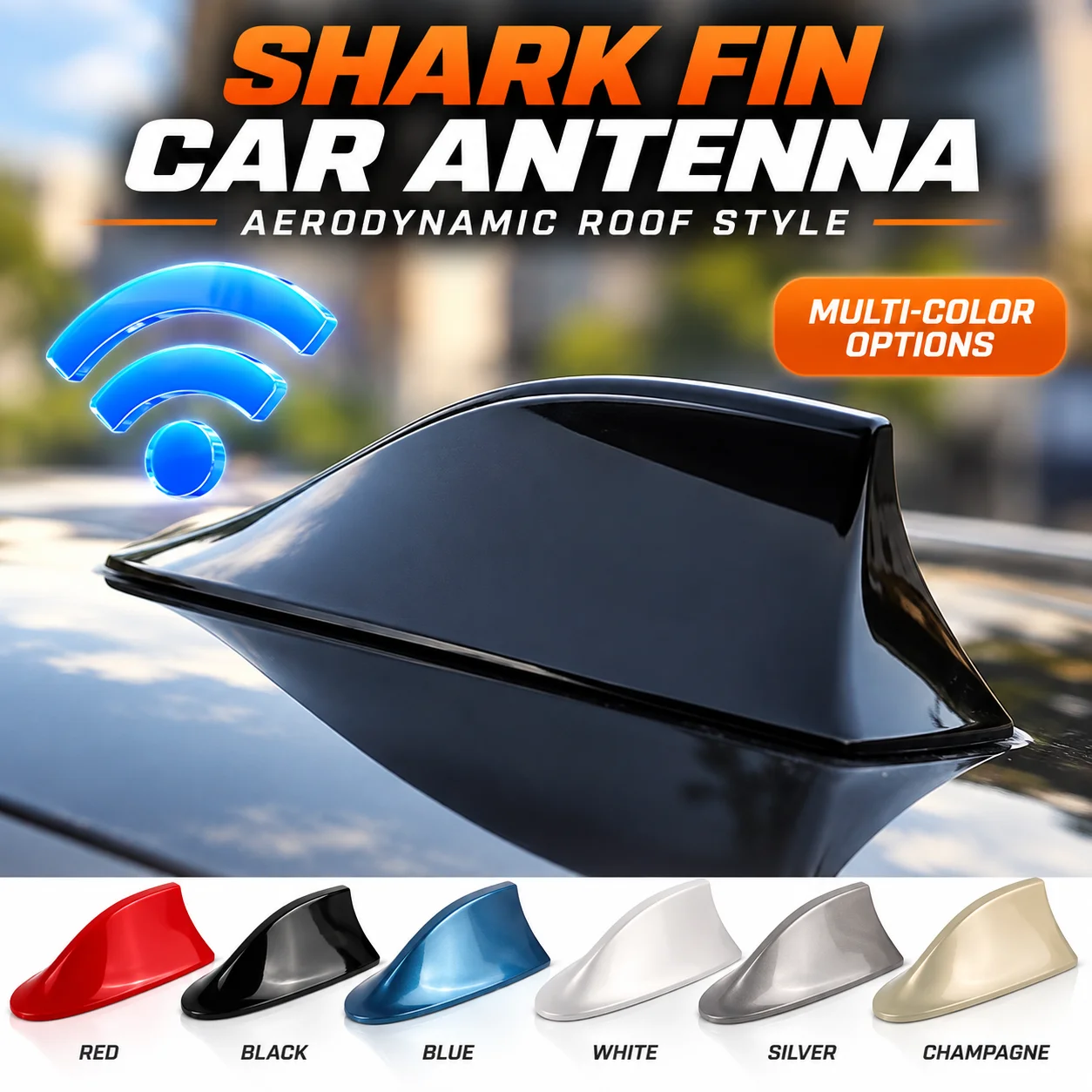 Car Shark Fin Radio Antenna Universal FM Signal Aerial Exterior Styling Replacement Accessory