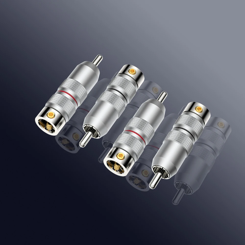 

4xViborg VR107R Rhodium plated Pure Copper RCA Interconnect plug analogue cable RCA Connector Car Audio RCA Plug Pure Copper RCA