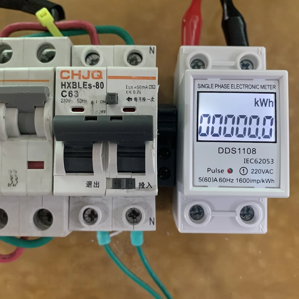 60A DDS1108 LCD Digital Display Single Phase Energy Meter With Backlight Single Phase Energy Meter Test Meters Detectors