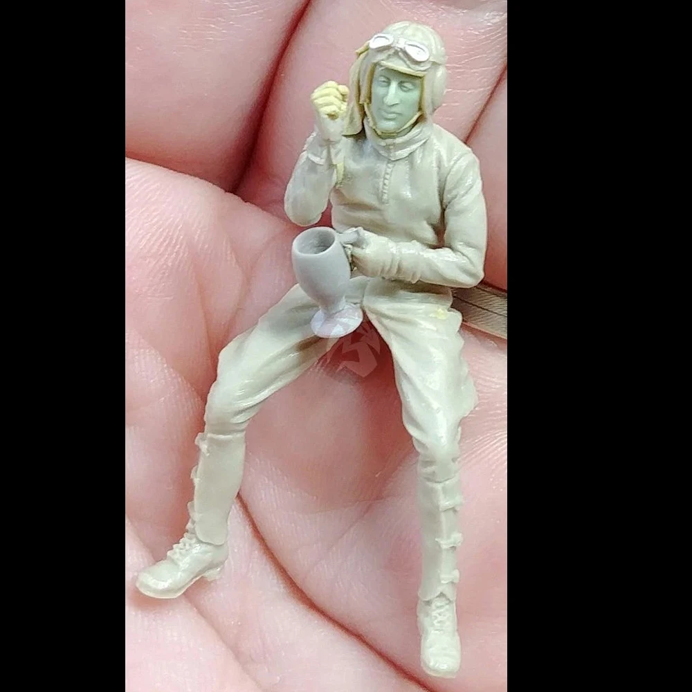 1/35 pilote assis N.3, figurine soldat modèle en résine, thème militaire, kit non assemblé et non peint