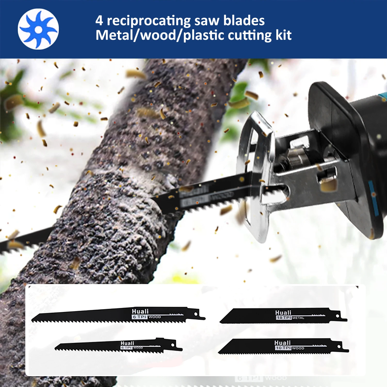 JAUHI 2000W Cordless Electric Chain saw Adjustable Speed Metal Wood Cutting Electric Reciprocating Saw For Makita 18V Battery