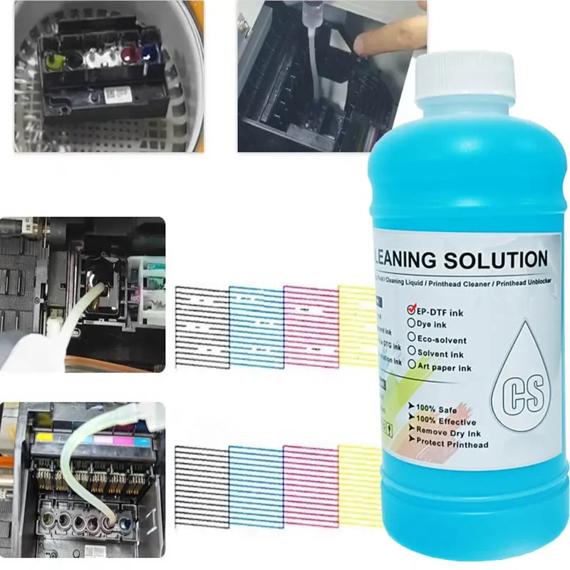 250/500/1000ml Strong DTF Power Cleaning Liquid Printhead Maintenance for Epson DX4 DX5 DX7 L1800 L805 L800