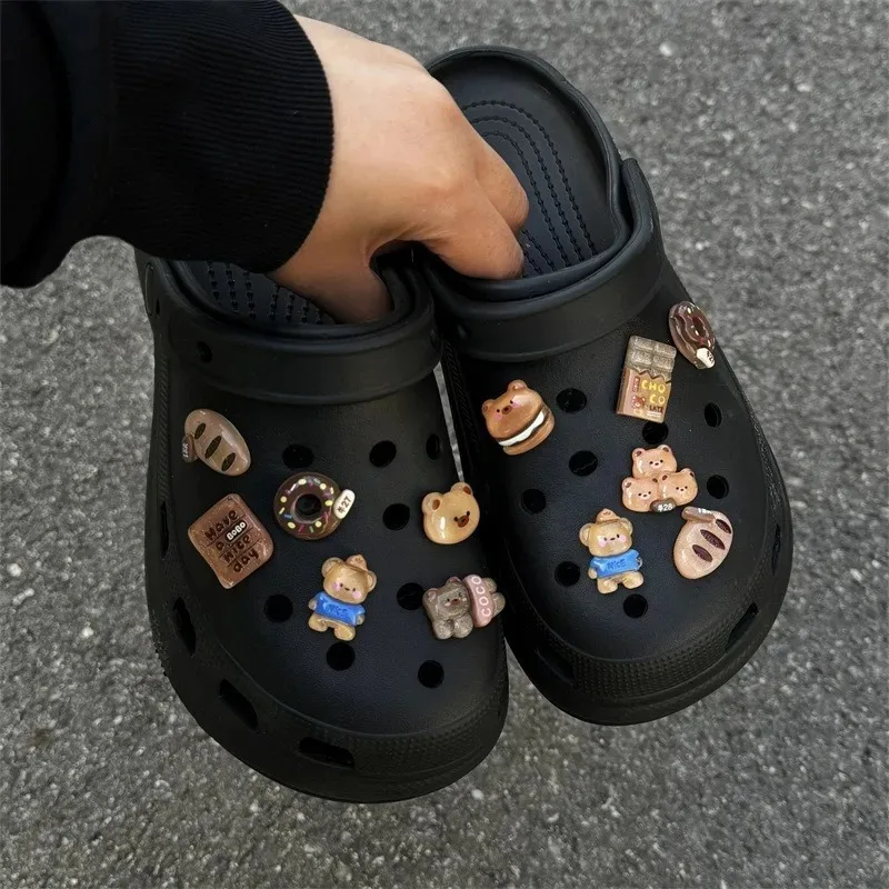Cute Little Bear Set Series ABS Shoe Charms for Clogs Accessories DIY Slides Sandals Garden Shoe Buckles Decoration Pins Gifts