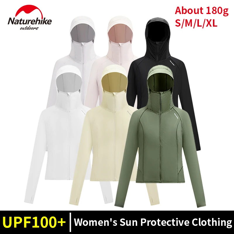 Naturehike Women's Sun Protection Clothing Bike Drive Jacket UPF100+ Ultralight 180g Sportswear Cycling Fishing Summer Outdoor