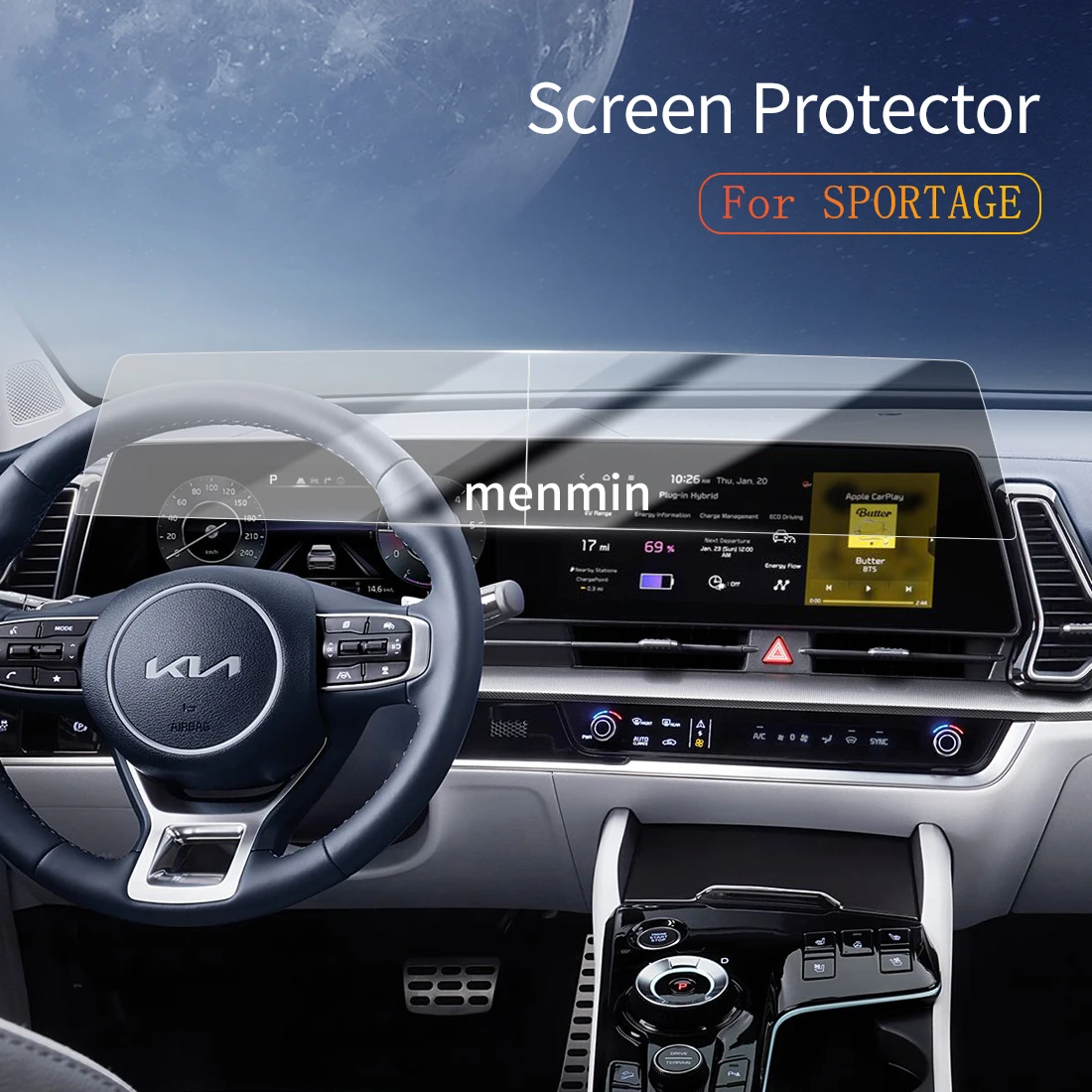 

Car Stickers Dash Carplay Mirror Screen Protector Display Tempered Glass Protective Film Vehicle For25 KIA SPORTAGE