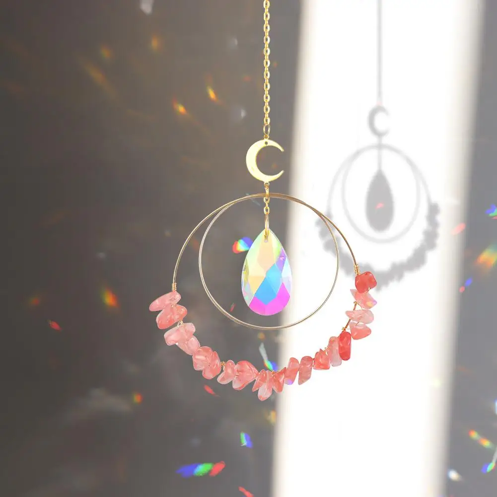 Crystal Sun Light Trapping Wind Chime Pendants Light Catching Chandelier Hanging
