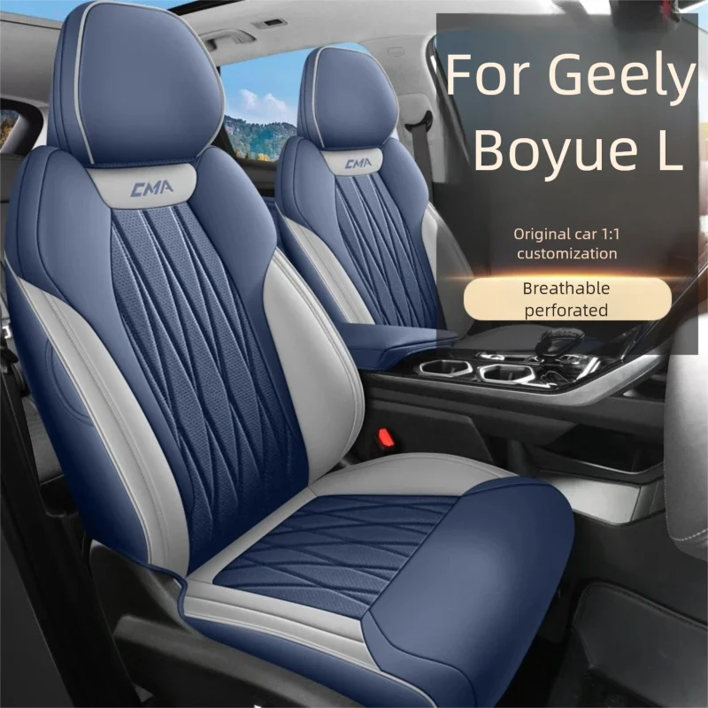Motocovers Car Seat Cover Leather Customize for 2023-2024 Geely Boyue L with Front and Rear Full Set for Geely Atlas Pro