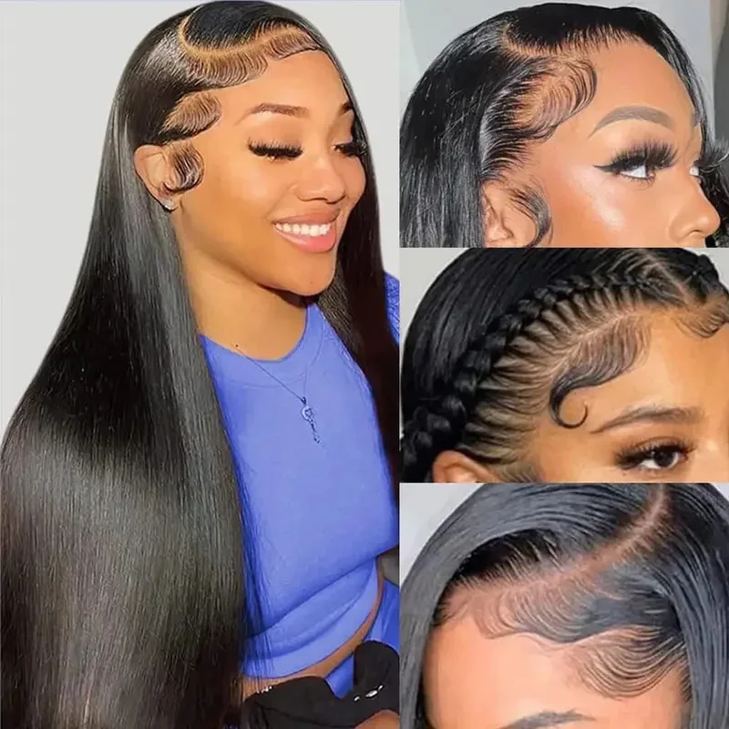 Nadine 13x4 Straight 360 full Lace Front Wig Human Hair Wigs 30 40 Inch Pre Plucked 13x6 Transparent Human Hair Lace Frontal Wig