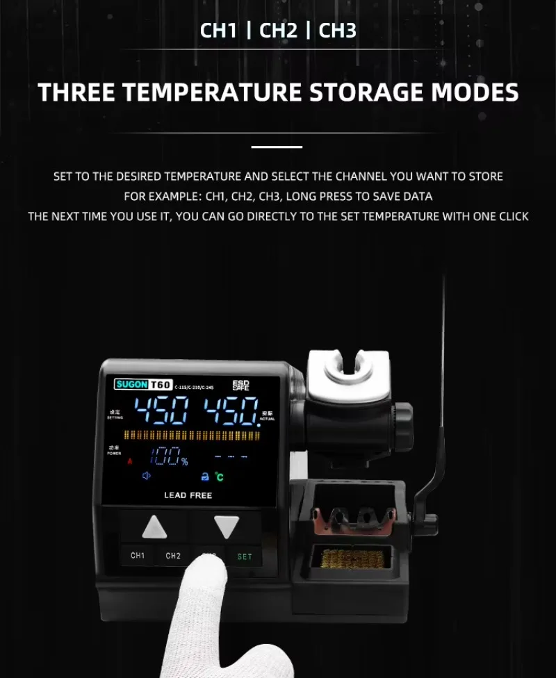 SUGON T60 Soldering Station Welding Rework Station Compatible with 115 210 245 Handle for BGA PCB Repair Tools