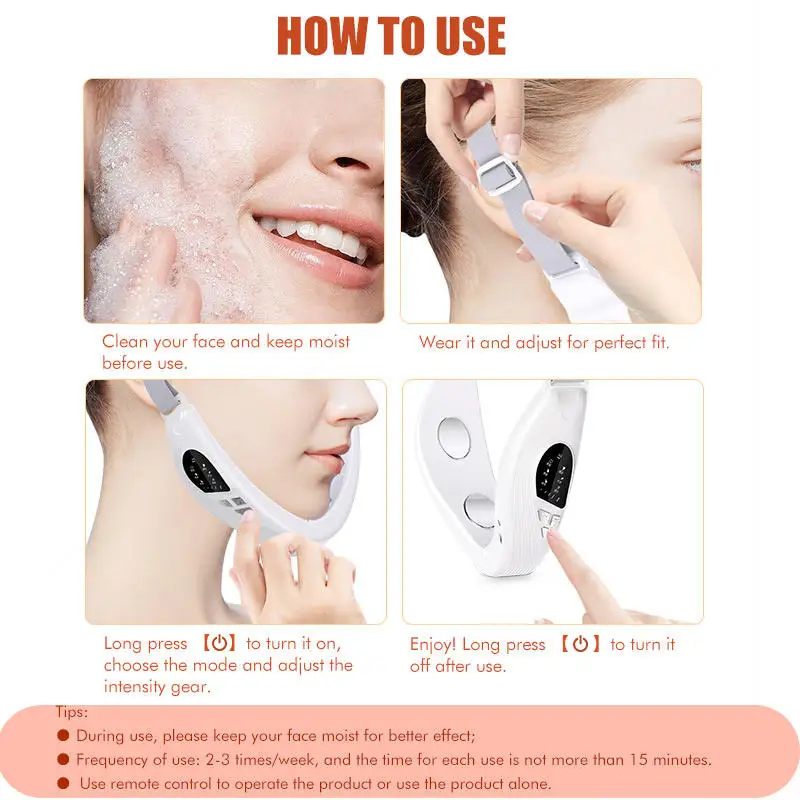 Máquina eléctrica de masaje facial en V, 18 niveles de intensidad, masaje facial, línea en V, levantamiento, reafirmante, estiramiento de la piel esgy, cuidado de la piel de las mujeres