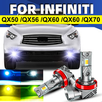 2x Car LED Front Fog Lights Bulbs Dual Colors Switchback White Yellow For Infiniti QX50 QX56 QX60 QX70 QX80 2011 2013 2015 2017
