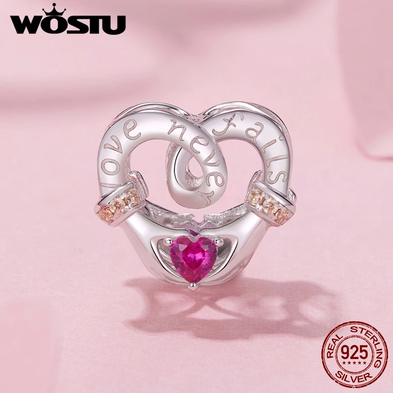 WOSTU 925 الفضة الشكر الملونة تركيا قلادة سحر القلب سيليكون خزر عازل صالح لصنع سوار هدية فريدة من نوعها DIY