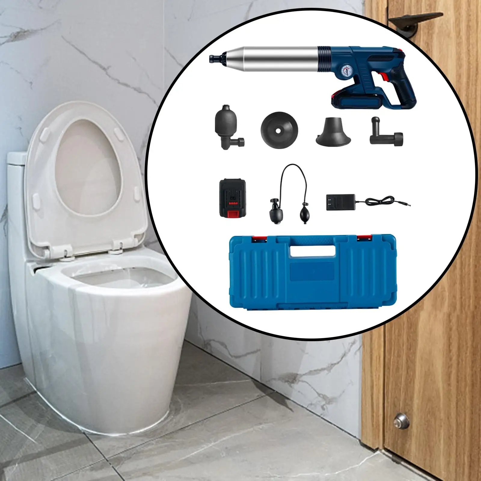 Electric Toilet Dredge Tool Toilet Clogged Unclogging Device High Pressure Drain Plunger Dredge Clog Bath Toilets Sink Bathtub