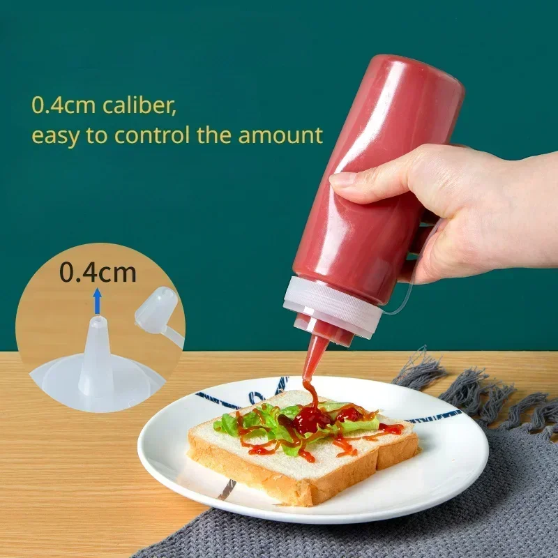 Ketchup BBQ Sauces Olive Oil Bottle Large Squeeze Condiment Bottles with NozzlesDispenser Squeeze Sauce Bottle Kitchen Gadget