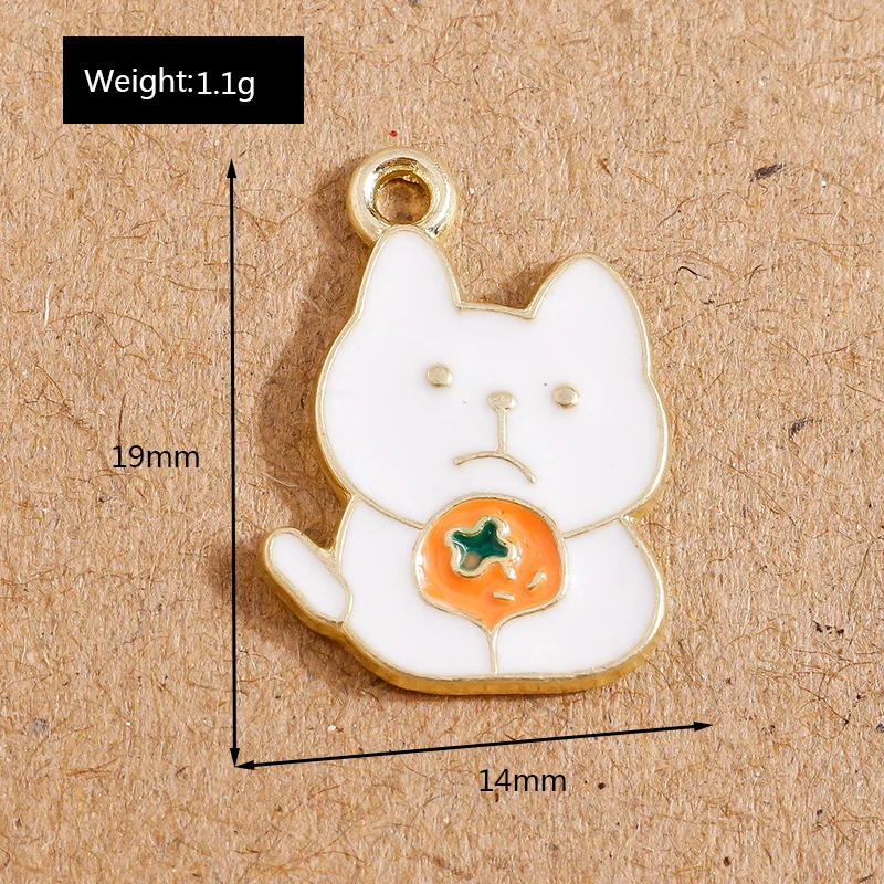 10 stücke Emaille Cartoon Tier Katze Charms Anhänger für Schmuck Herstellung Halskette Ohrringe DIY Armband Zubehör liefert – Detail 9