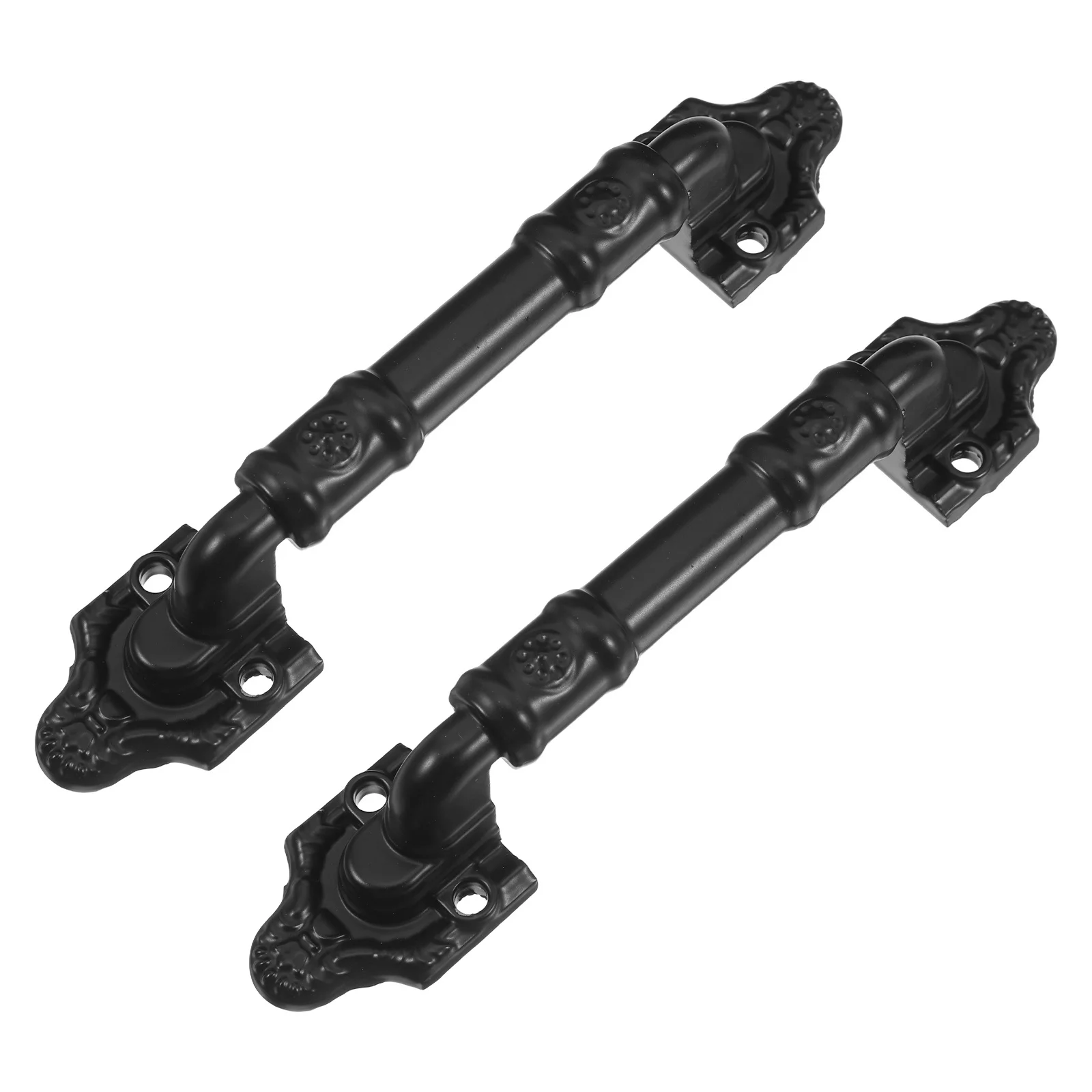 

2pcs Barn Door Pull Handle Heavy Duty Iron Alloy No Drill Surface Mount For Sliding Wooden Doors Gate Hardware Black Vintage