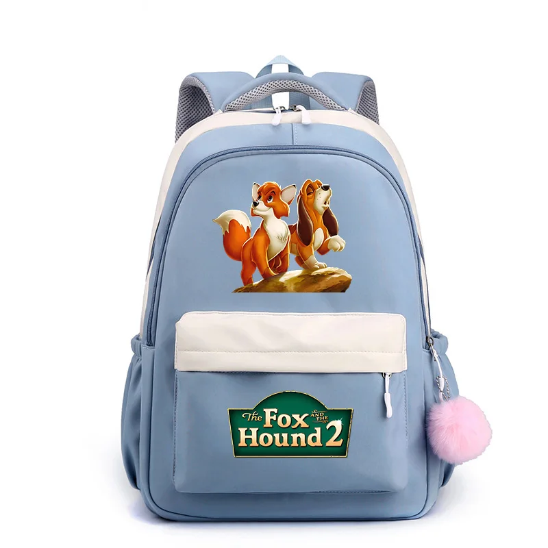 Disney Fox e Hound Bolsas escolares para crianças e adolescentes, Mochila Estudantil de Alta Capacidade, Mochila Menina Bonita Viagem, Moda Popular