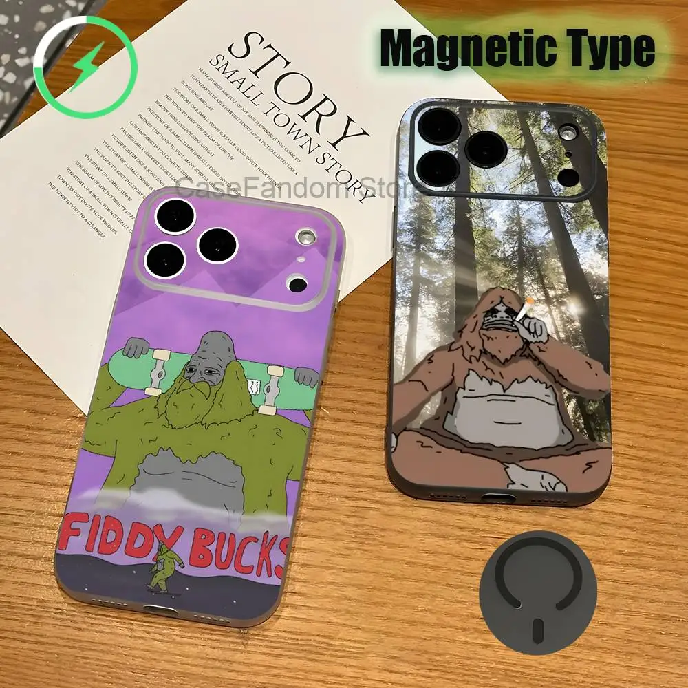 

Sassy The S-Sasquatch Transparent gray Phone Case For iPhone 17,16,15,14,13,12,11,Pro,Max,Plus Magnetic Wireless Charging