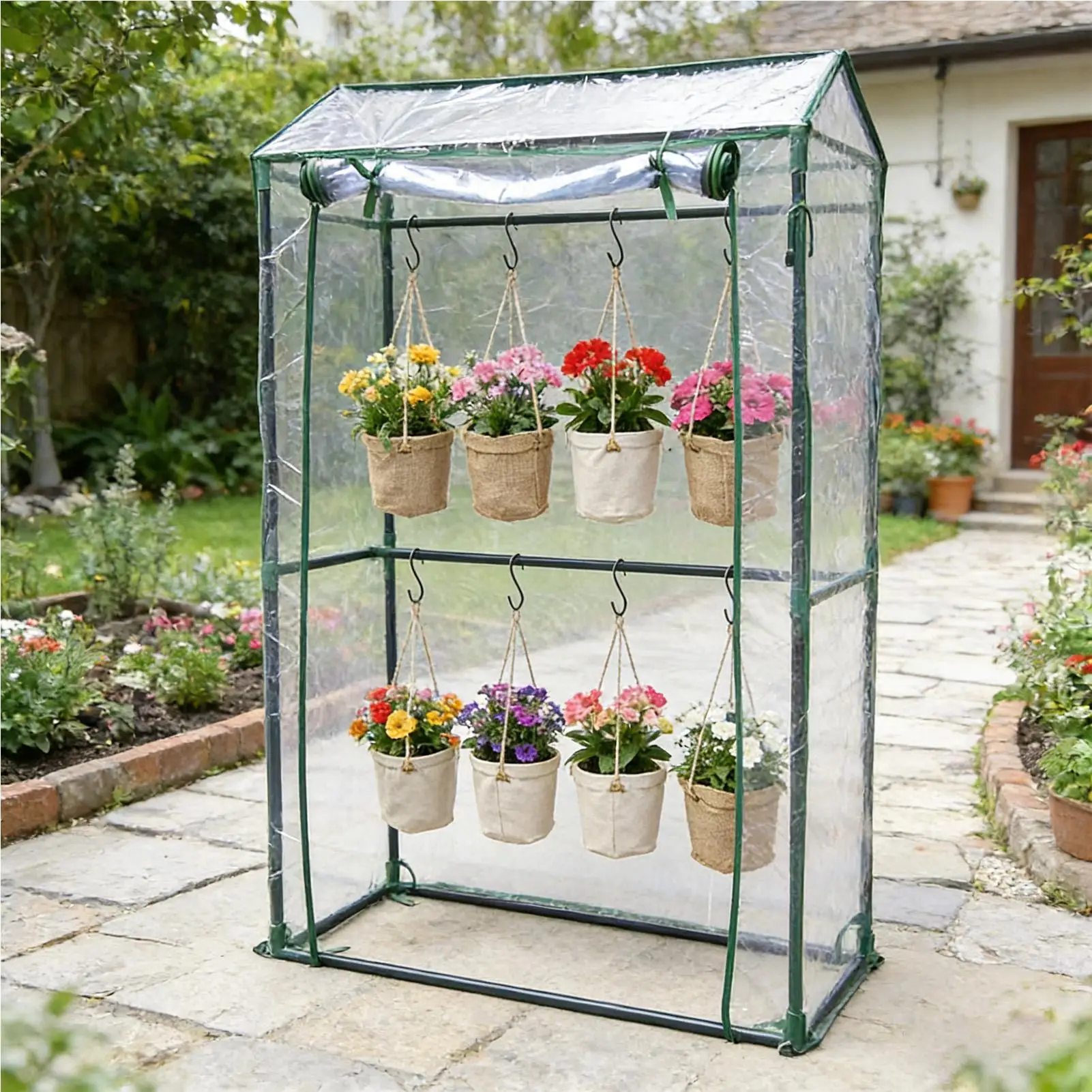 

Greenhouse Cover PVC Clear Breathable Foldable Waterproof Heavy Duty Gardening Plants Greenhouse Cover for Garden Grassland Yard