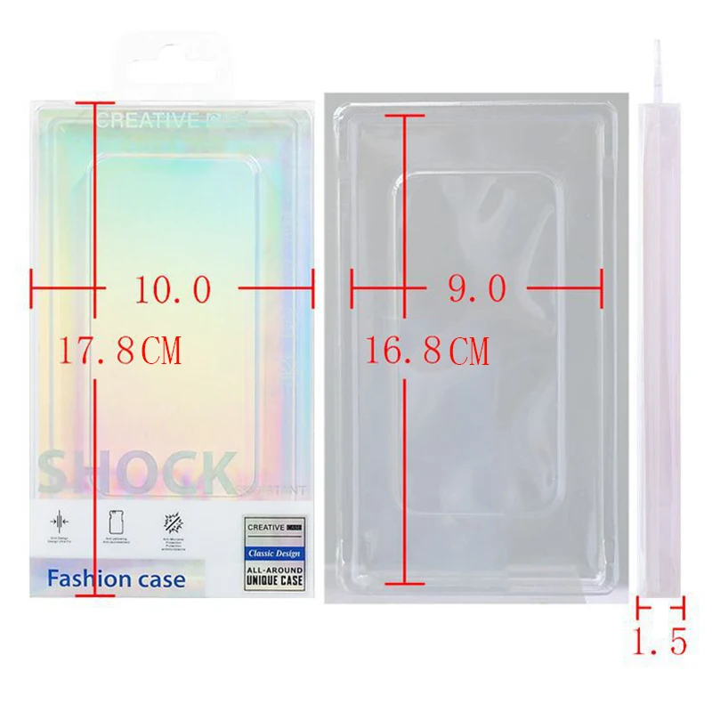 50pcs 100Pcs 200Pcs 500Pcs 4.7-6.9inch Universal Phone Case Packaging Box Blister PVC Box Phone Cover Box Phone Shell Box