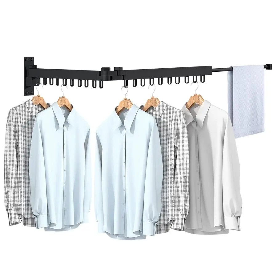 

Clothes Drying Rack Foldable, Laundry Drying Rack Clothing Wall Mounted, Clothing Racks for Hanging Clothes, Heavyduty Space Sav