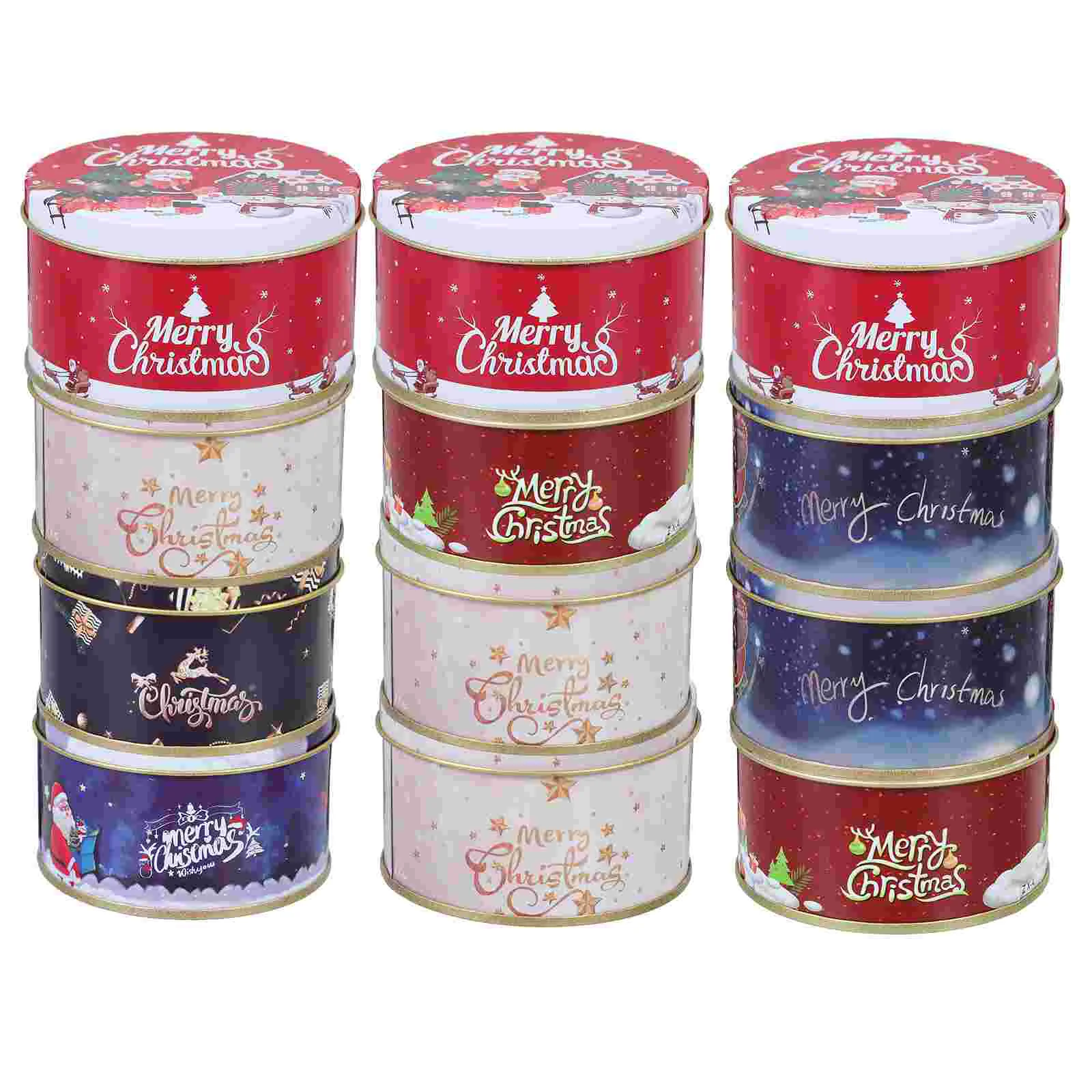 

Decorative Round Tinplate Boxes Christmas Candy Jar Biscuit Child Supplies Pickle Gifts