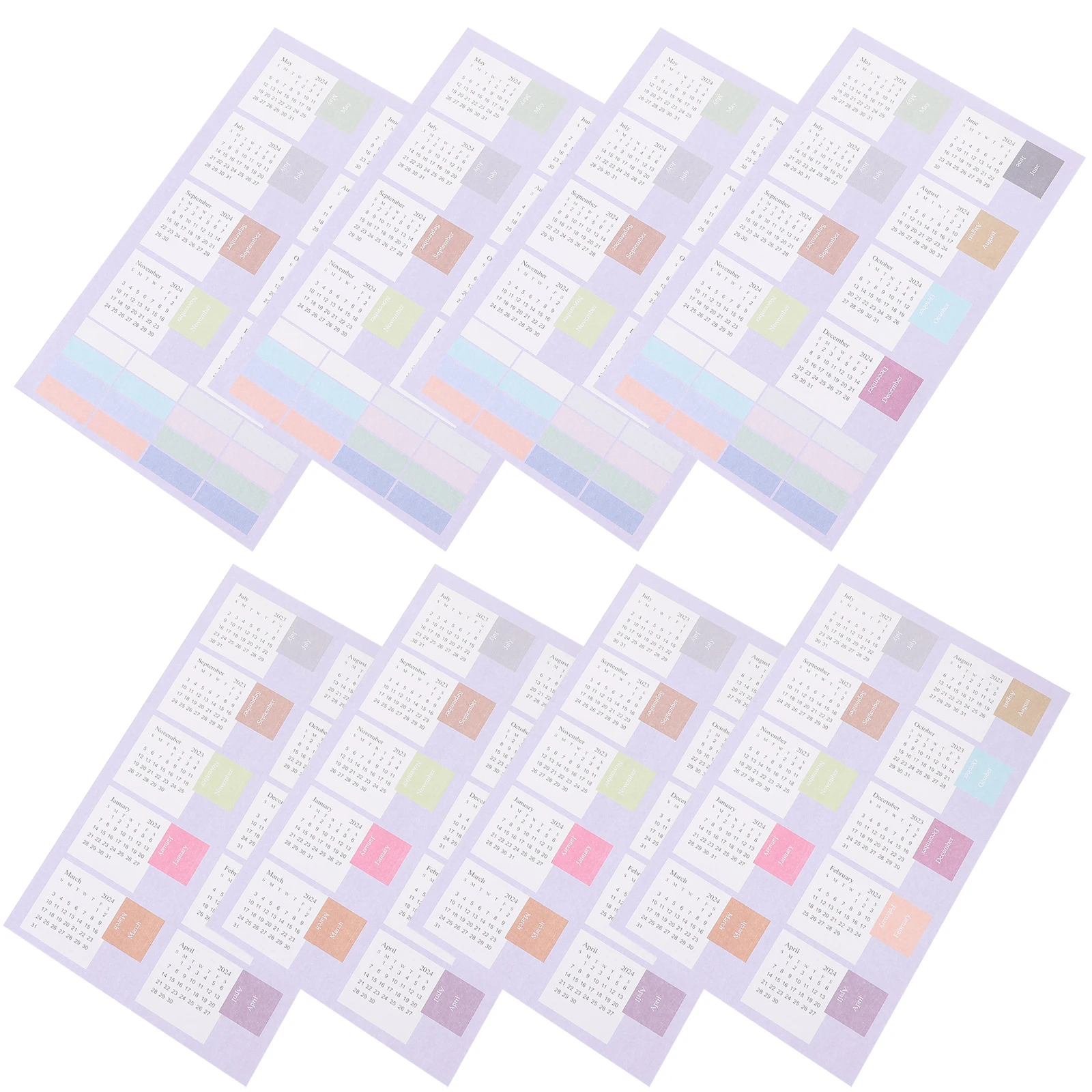 

4 Sheets Monthly Notebook Tabs Adhesive Calendar Stickers Diary Date Planner Index Labels Book Tabs 2023-2024 Colorful Month