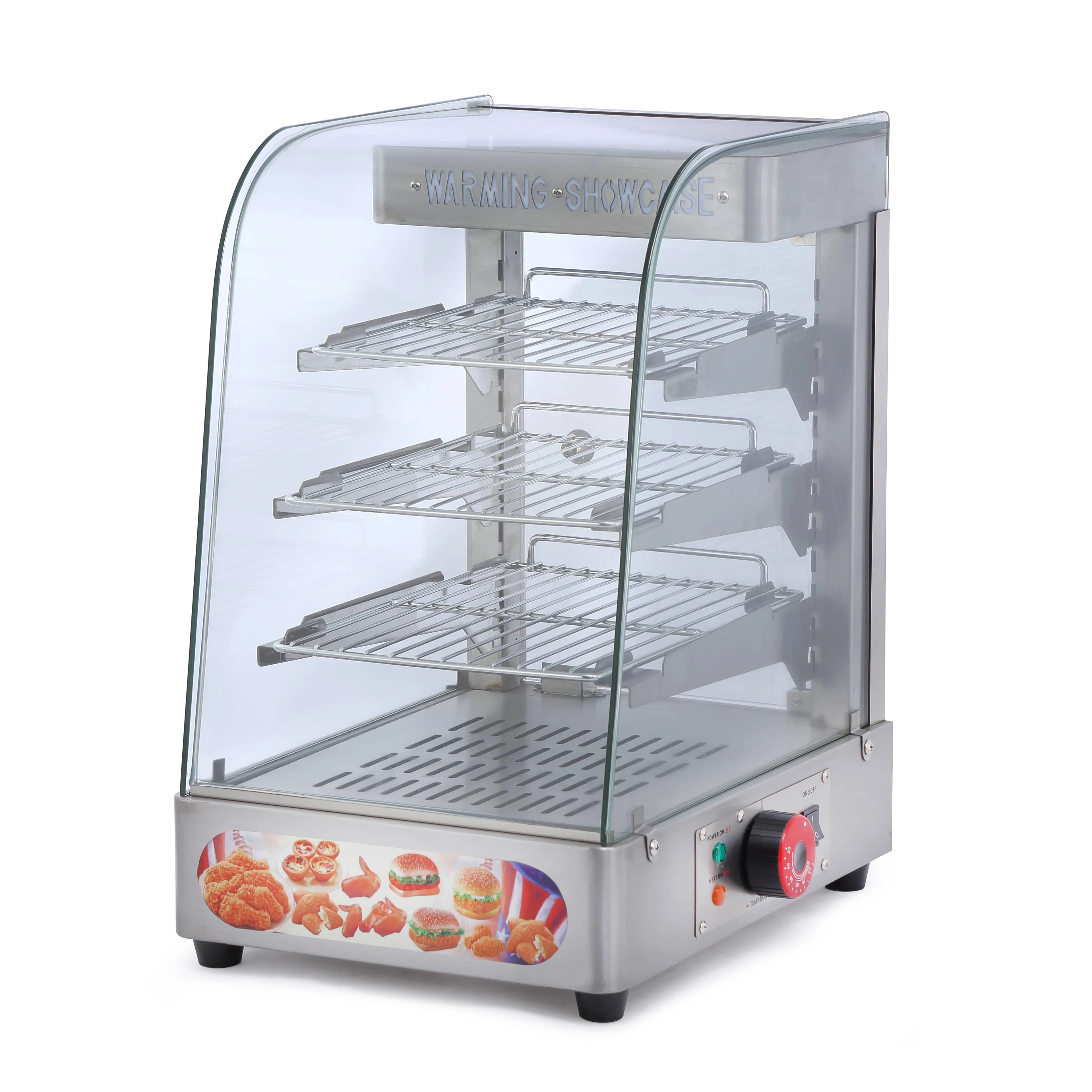 

Stainless Steel Food Warmer Luxury Food Warmer Commercial Showcase Display Electric Warming Showcase For Sale