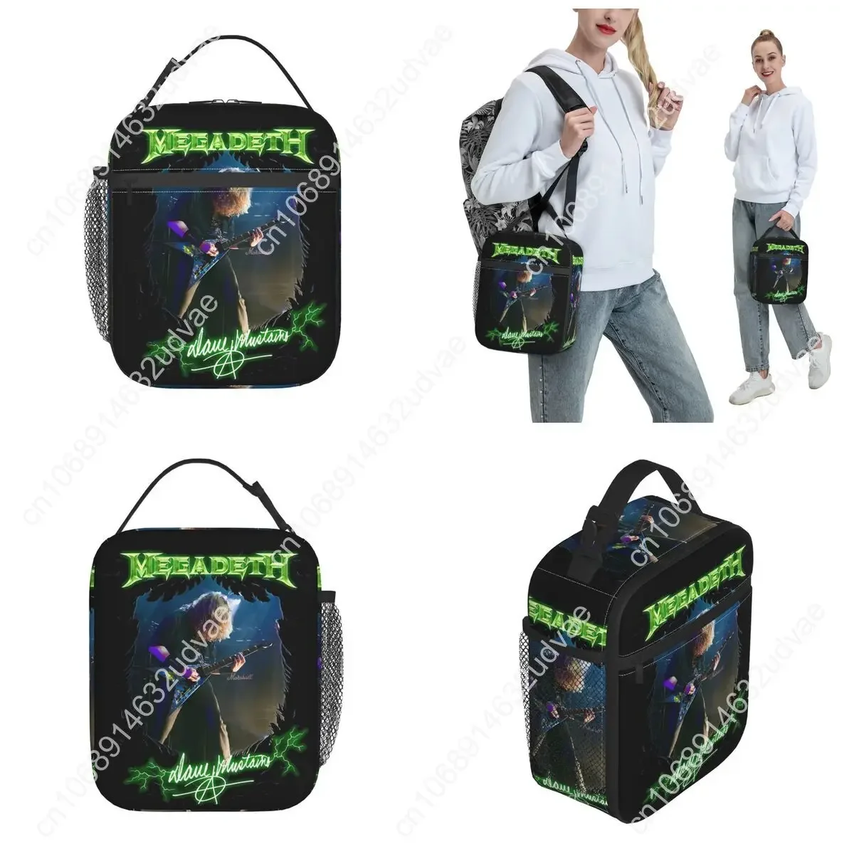 Megadeths Rock Band Dave Mustaine Thermal Insulated Lunch Bags for Travel Reusable Bento Box Thermal Cooler Food Box