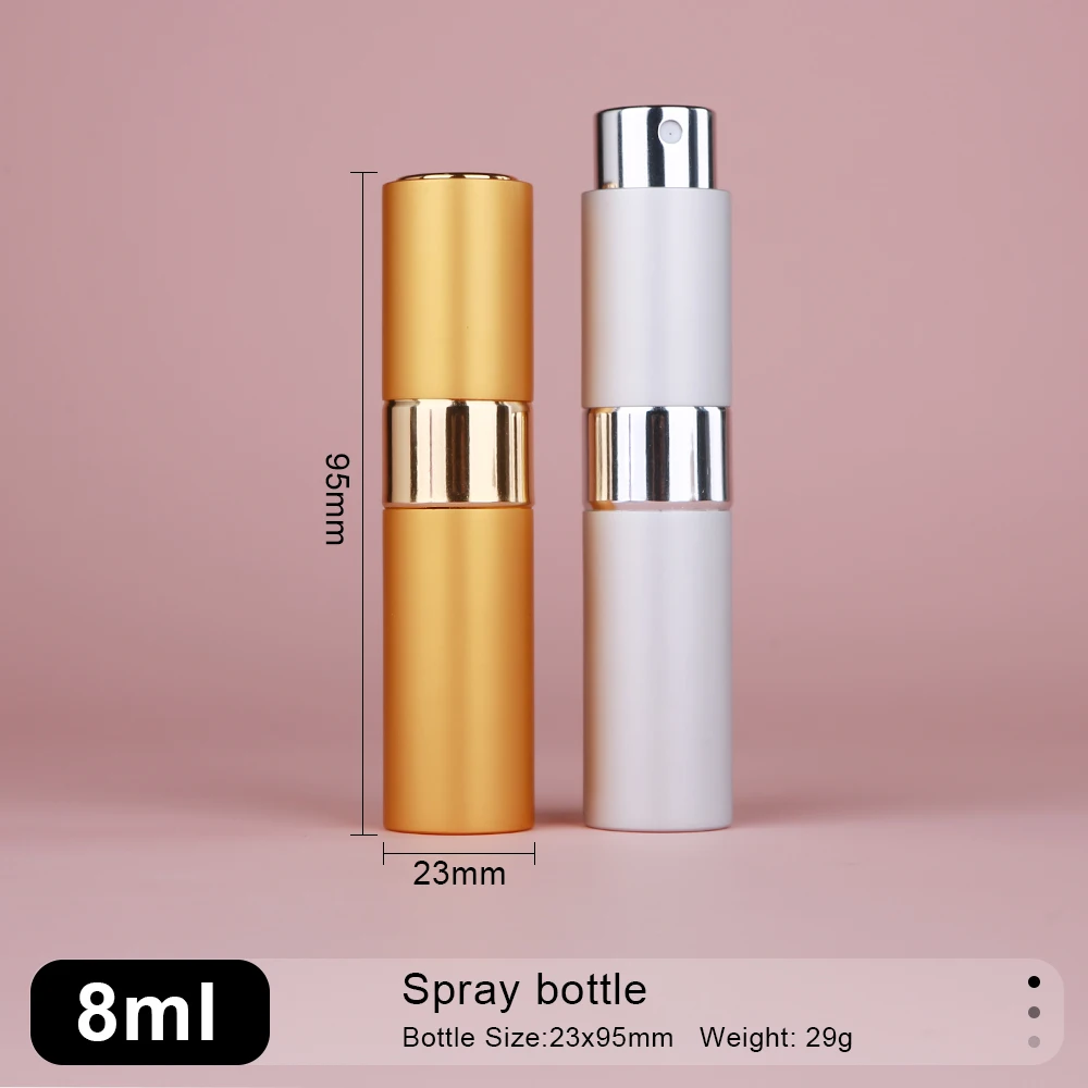 30Pcs 8ml Perfume Spray Bottle Travel Portable Mini Electroplated Rotating Glass Perfume Toner Moisturising Bottle