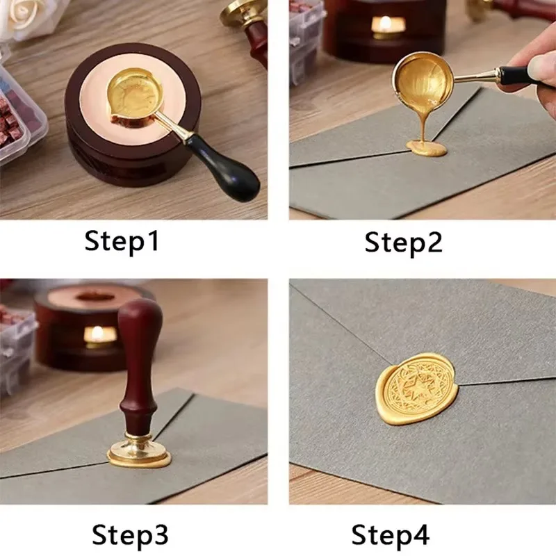 300 pcs Vintage Wax Seal For Stamps Retro wax print Beads Sealing Macaron gold  Wedding Birthday wax lacquer for seals Lacre