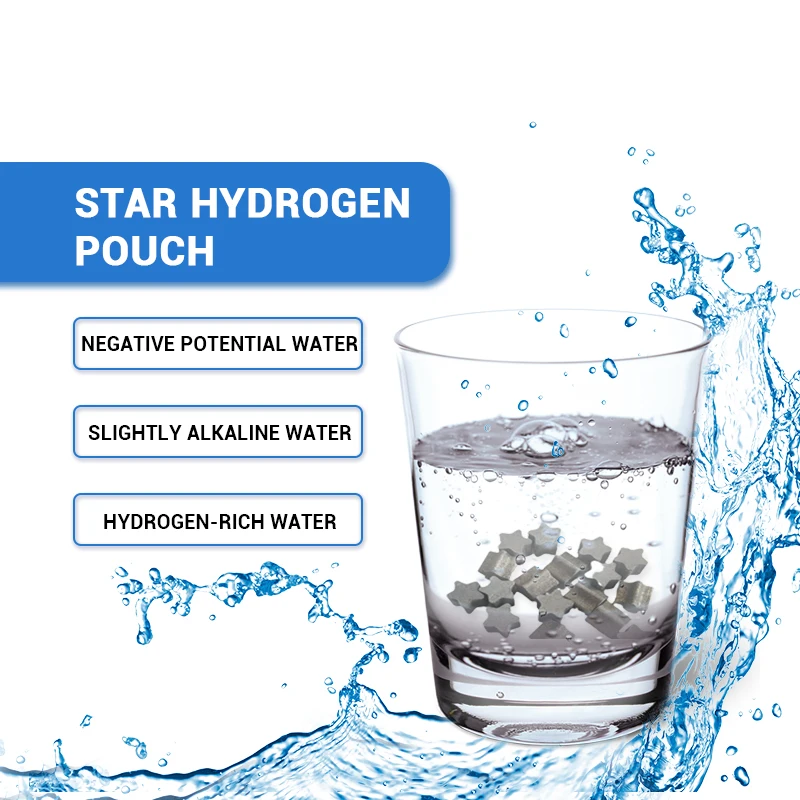 SOUDRON 45g ph 8-9.5 스타 수소 워터 파우치 항산화 별 모양 수소가 풍부한 워터 필터 백